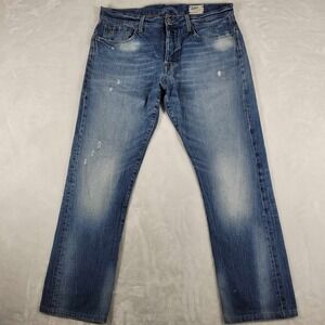 G-Star‎ Raw 3301 Jeans Men's 36x29 Blue Denim Button Fly Casual